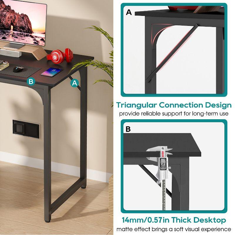 FDW Computer Desk 32 inch Length Study Writing Table Adjustable feet for Home Office, Black