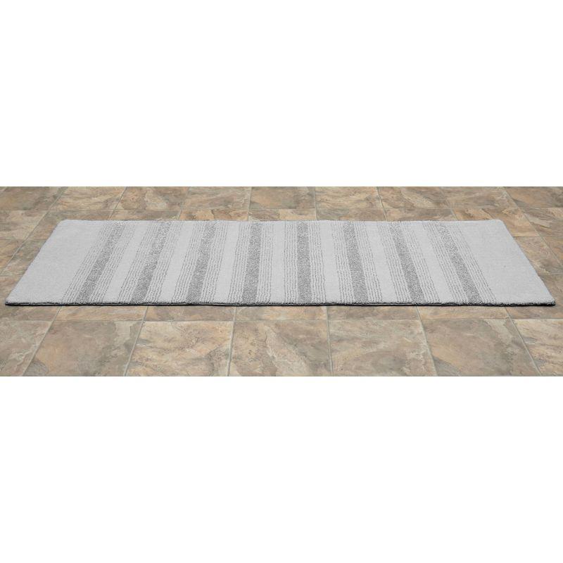 22"x60" Nylon Washable Bathroom Rug Runner Gray - Garland Rug