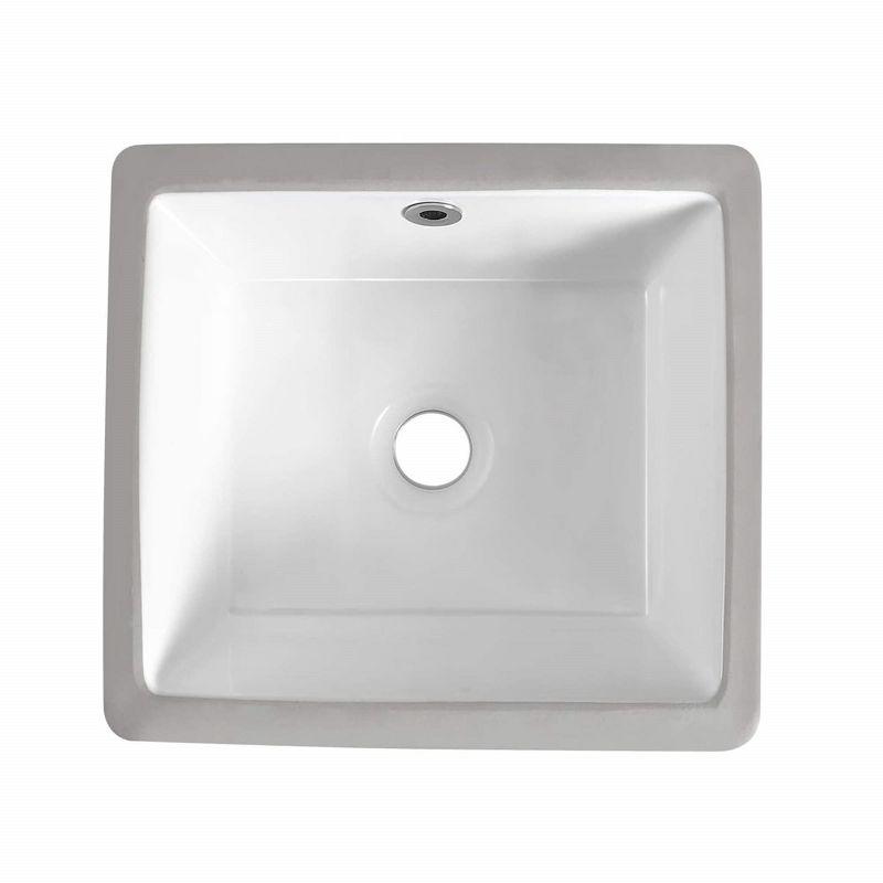 Fine Fixtures Undermount Vessel Bathroom Sink - 13" x 11" - White