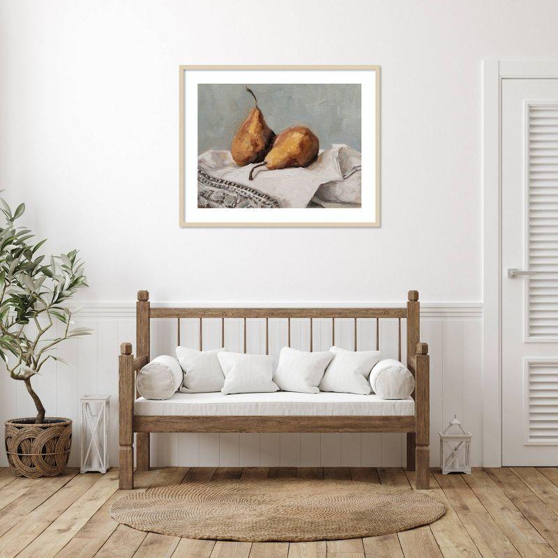 Pair of Pears II Brown Framed Canvas Print