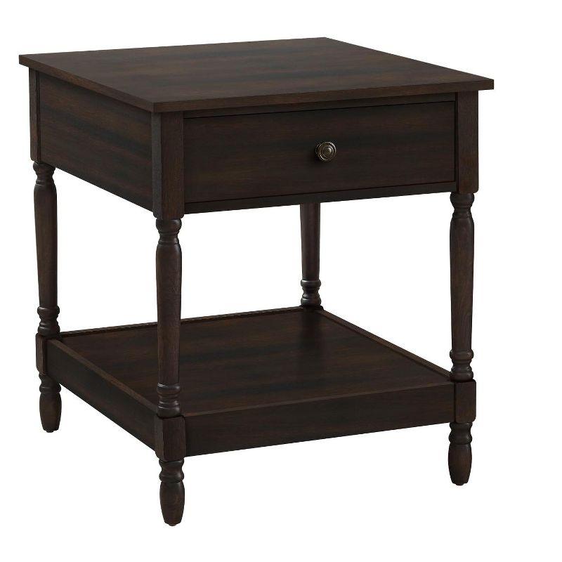 Monarch Specialties Accent Table 2 Tier End Side Table Square Nightstand Bedroom Lamp Brown Veneer Traditional