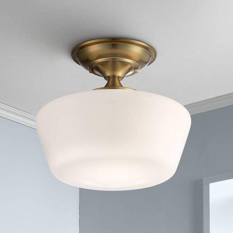 Soft Gold Opal Glass Globe Farmhouse Ceiling Light 20" x 9"