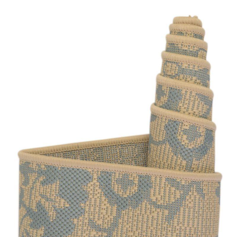 Unique Loom Outdoor Botanical Collection Area Rug - Medallion (9'  x 12' 2" Rectangle Aqua/Beige)