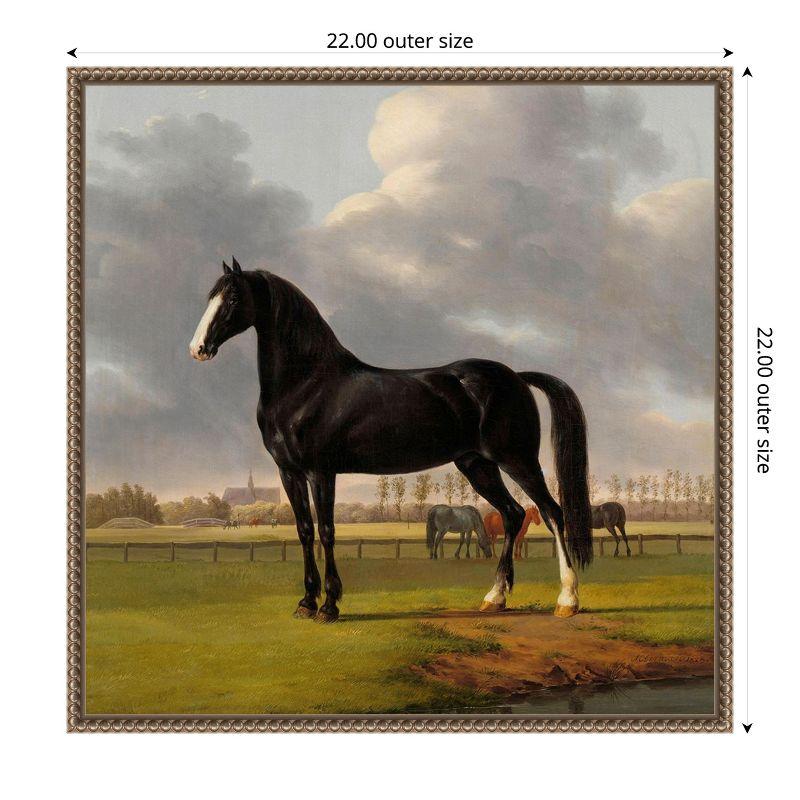 Majestic Black Horse Framed Canvas Wall Art, 22 x 22 Inches