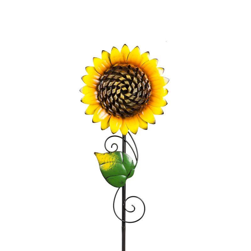 Evergreen Radiant Sunflower Garden Stake, Set of 3- 10x36x1, 7.5x31x1, 7x24x1 in