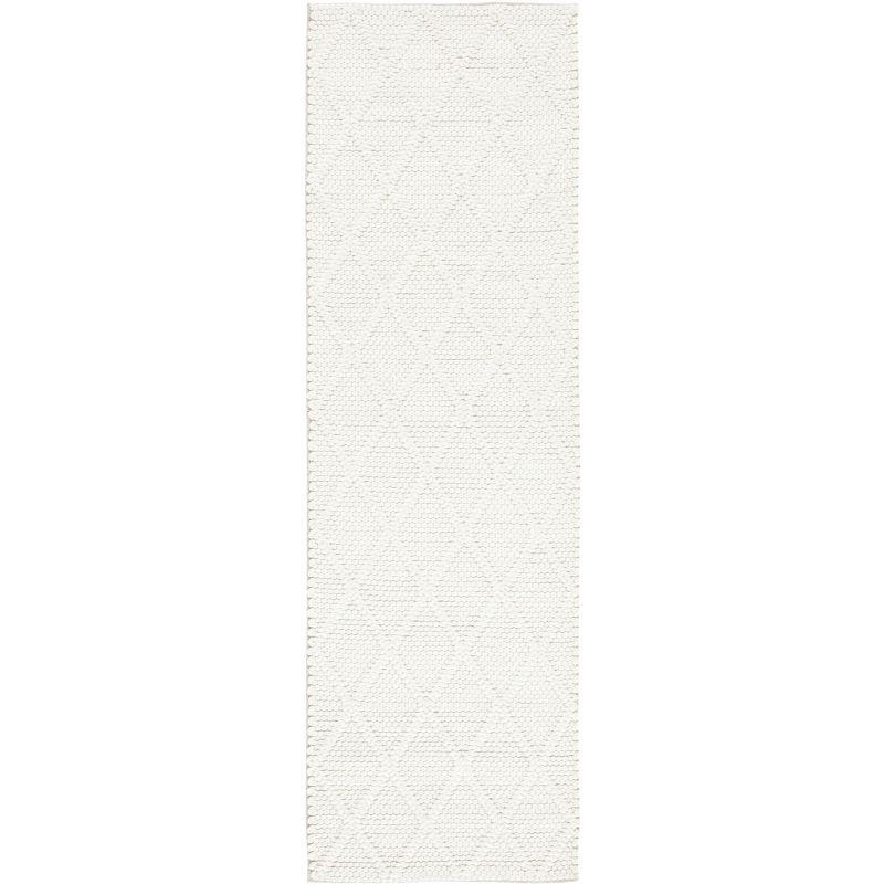 Ivory Flat Woven Hand-Tufted Wool Area Rug