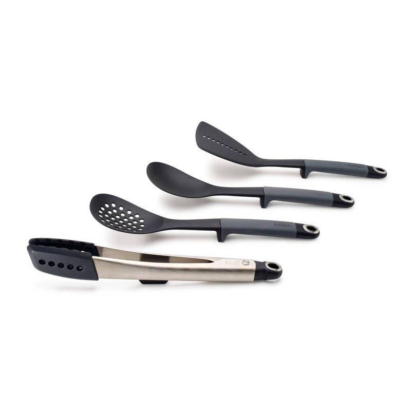 Joseph Joseph Elevate 6pc Stainless Steel Carousel Set with Tongs: Kitchen Utensil Set, Silicone & Stainless Steel