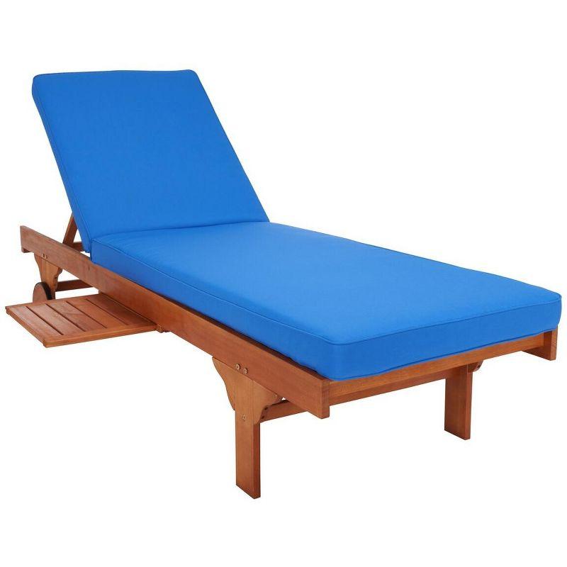 Newport Lounge Chair - Outdoor - PAT7022 - Natural/Blue -Safavieh