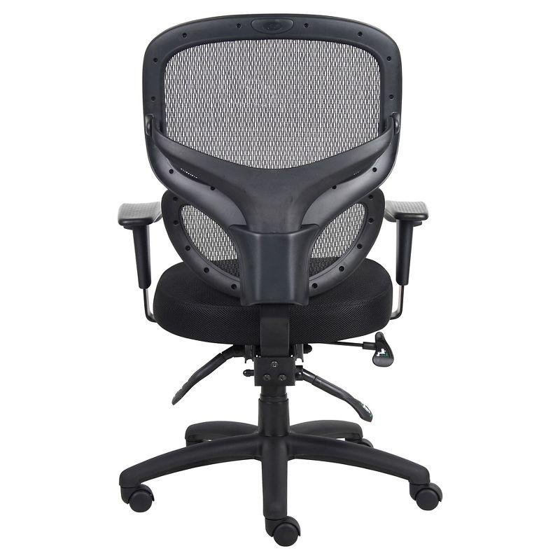 Boss Office Products Multi-Function Mesh Task Chair Black: Ergonomic, Lumbar Support, Swivel, Adjustable Arms