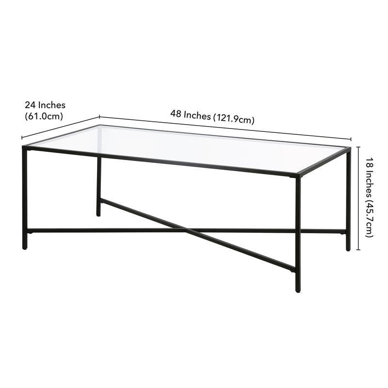 Black Bronze Coffee Table with Glass Top - Henn&Hart