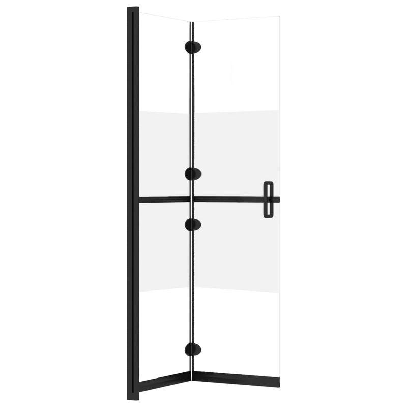 VidaXL Foldable Walk-in Shower Wall Half Frosted ESG Glass 31.5 in.x74.8 in.