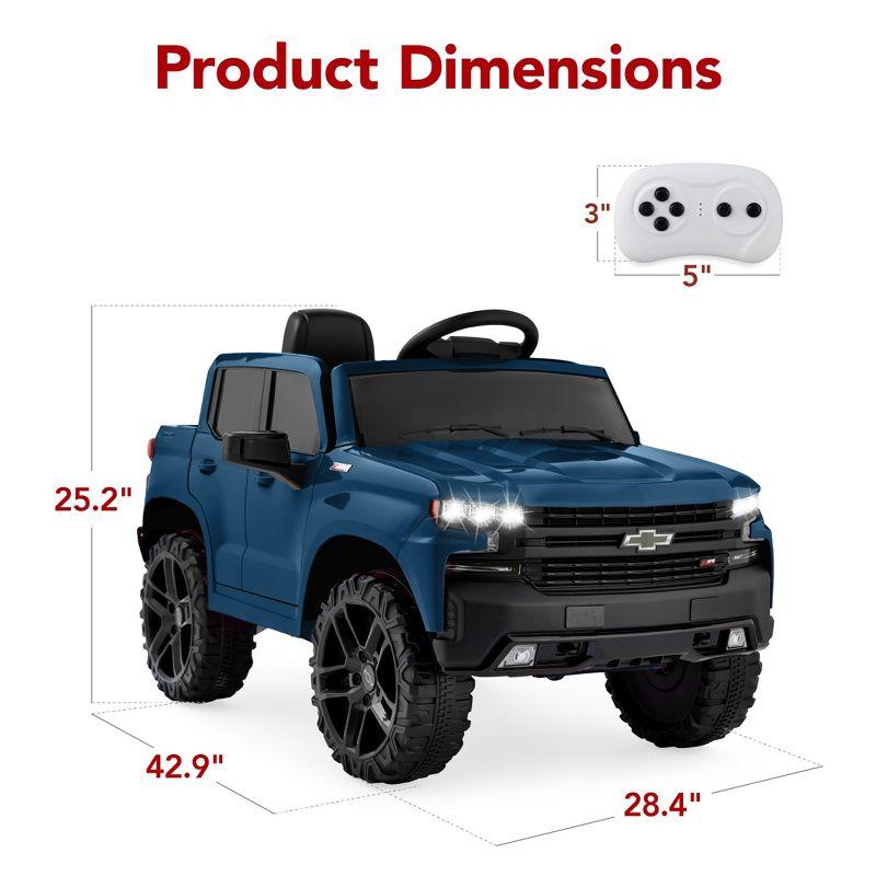 Blue 12V Chevrolet Silverado Ride-On Truck with Remote Control