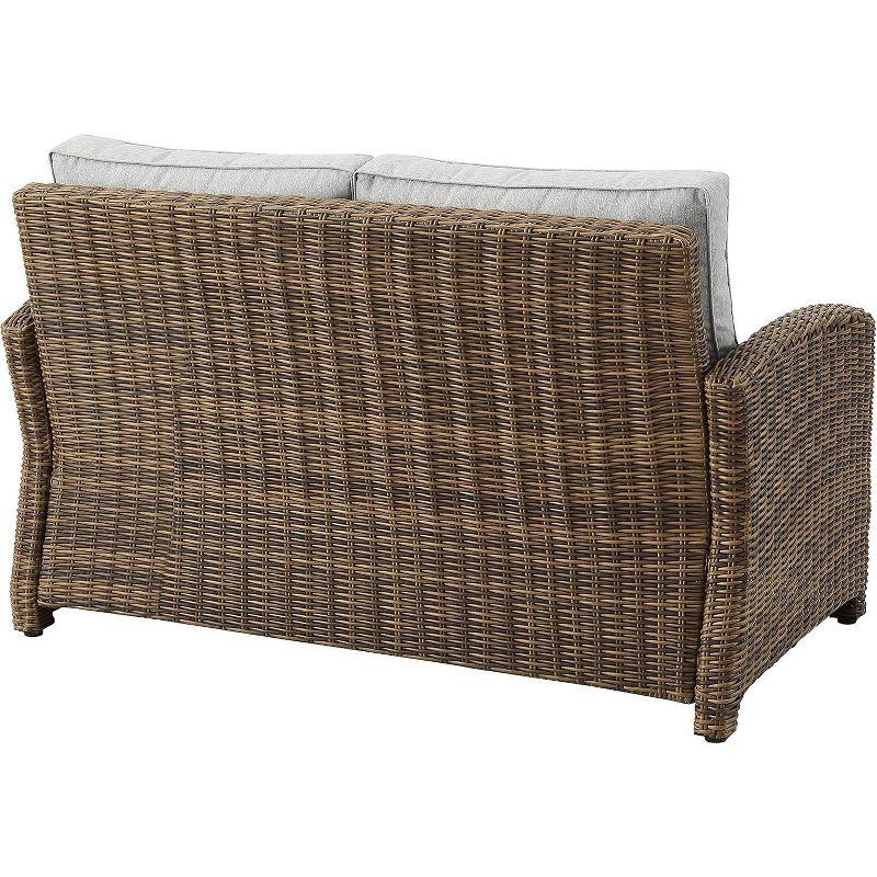 Bradenton Outdoor Wicker Loveseat: Steel Frame, Moisture-Resistant Cushions - Crosley