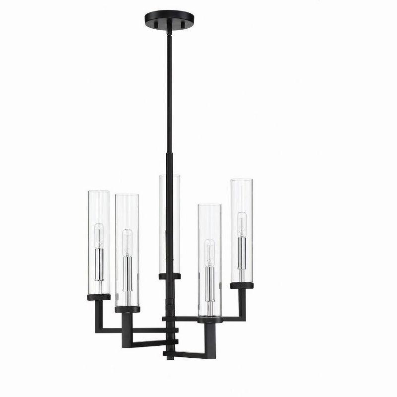 Savoy House Folsom 5 - Light Chandelier in  Matte Black/Polished Chrome