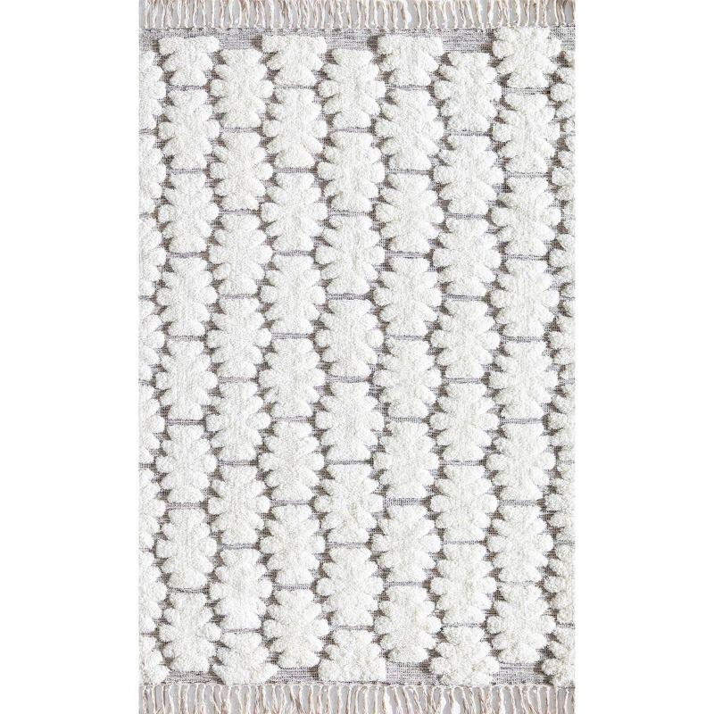 Rugs America Carter CR10A Bohemian Textured/Trellis Area Rug for Dining Room Rug Neutral Rug Living Room Rug Kitchen, 8'x10'