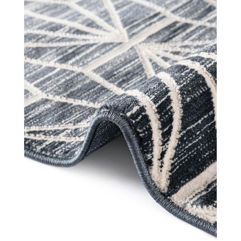 Jill Zarin Uptown Collection Area Rug - Fifth Avenue (8'  x 10' Rectangle Navy Blue/Ivory)