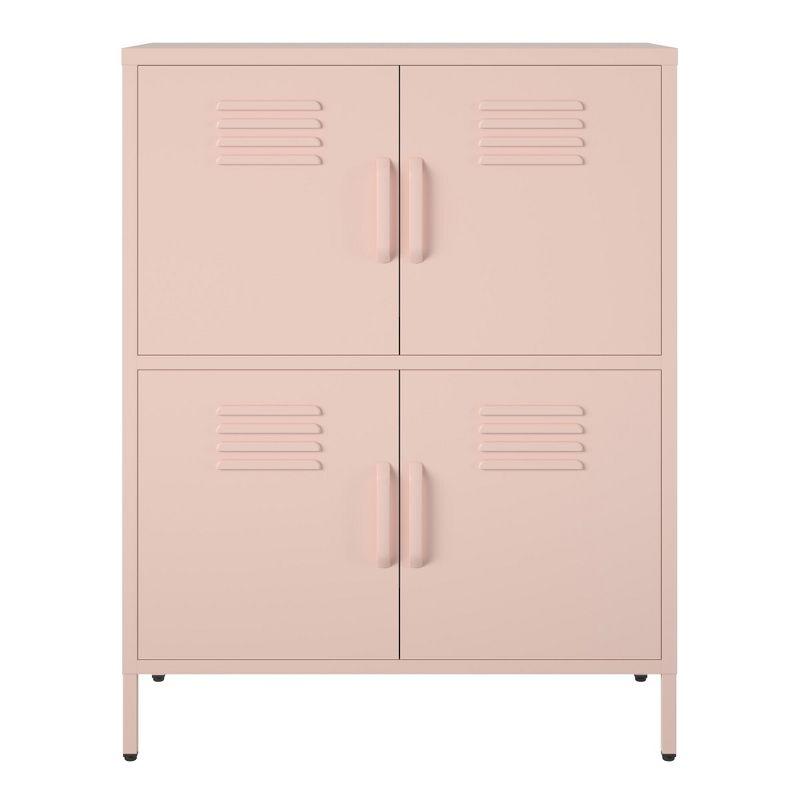 RealRooms Shadwick 4 Door Metal Locker Storage Cabinet