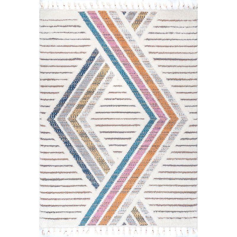 Nuloom Angela High-Low Modern Diamond Tassel Indoor Area Rug