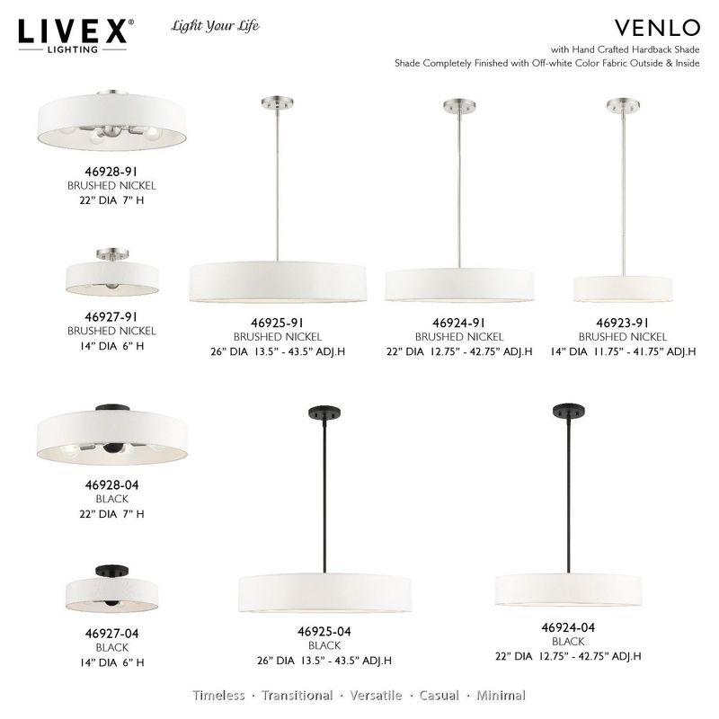 Livex Lighting Venlo 4 - Light Semi-Flush Mount in  Black/Brushed Nickel