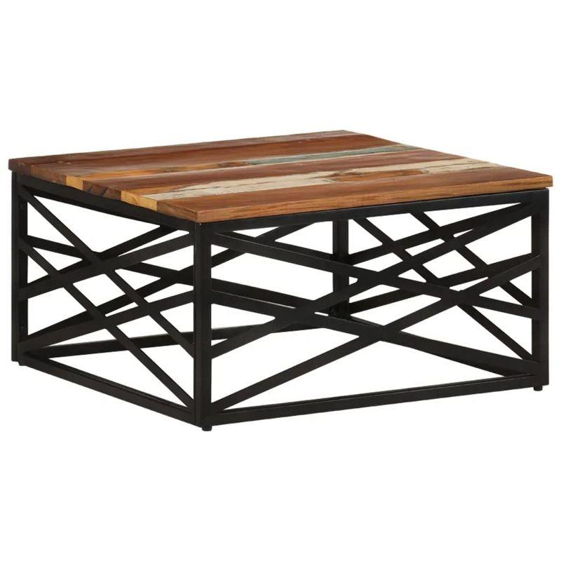 vidaXL Solid Reclaimed Wood Coffee Table with Steel Legs – Industrial Style – Handmade