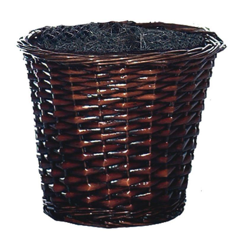 Lush Green 6' Silk Ficus Tree in Dark Brown Rattan Basket