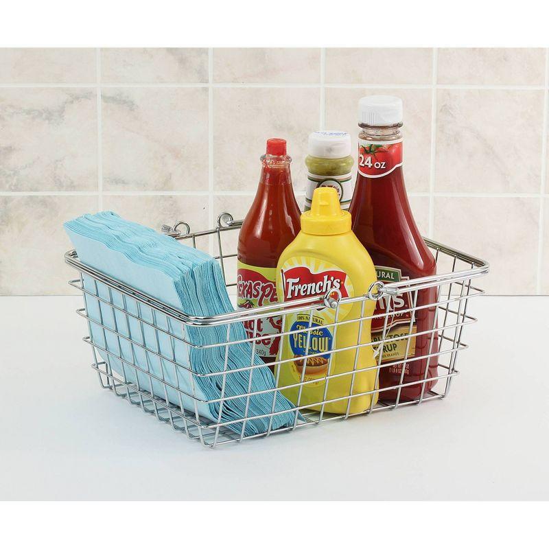 Spectrum Diversified Large Wire Basket: Metal Storage Utility, Multicolored, 21.5" W x 11.75" H, No Assembly Required
