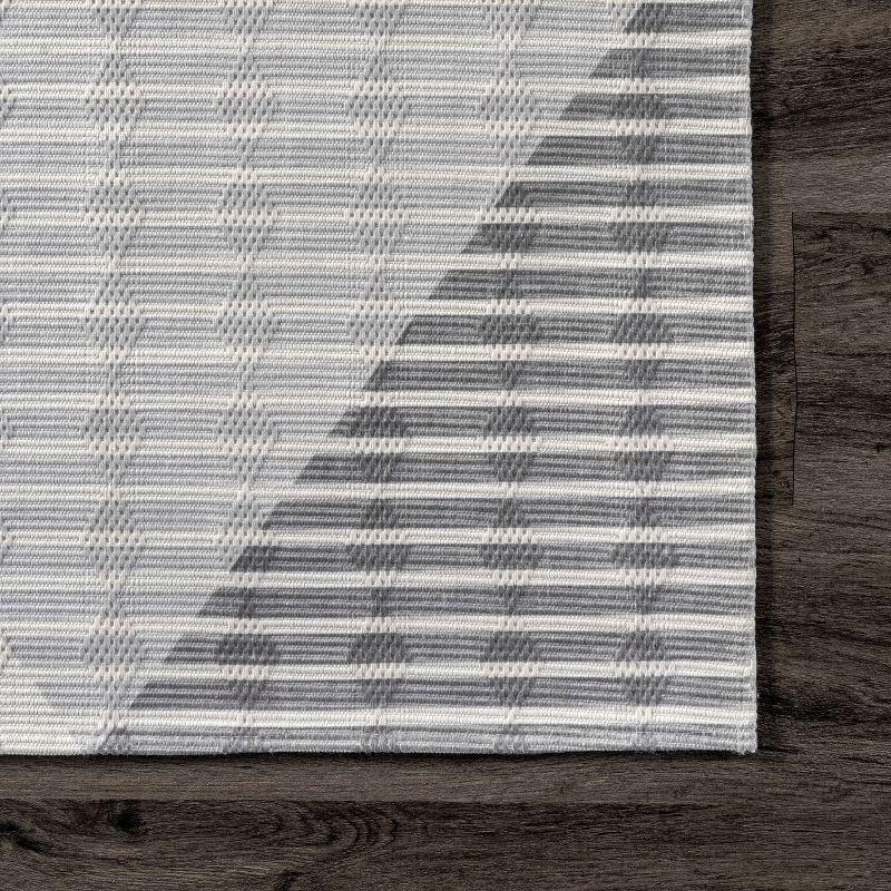 Modern Striped Beige Viscose 2'6" x 8' Washable Runner Rug