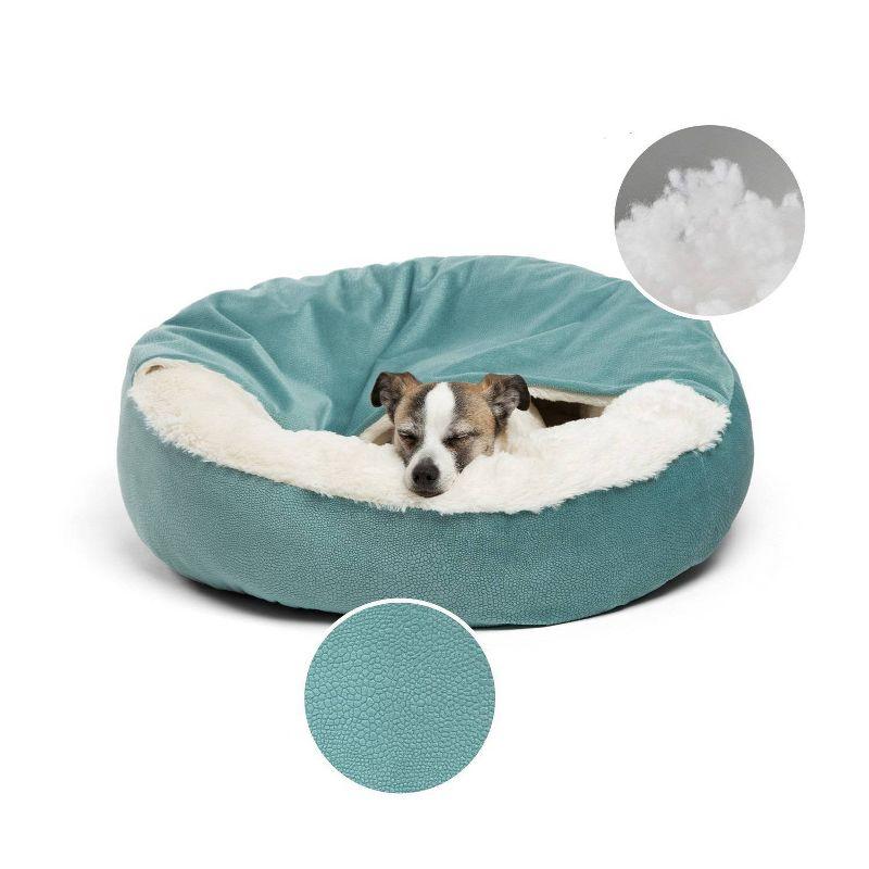 Best Friends by Sheri Cozy Cuddler Ilan Tidepool Dog Bed - 24"x24" - Aqua Blue