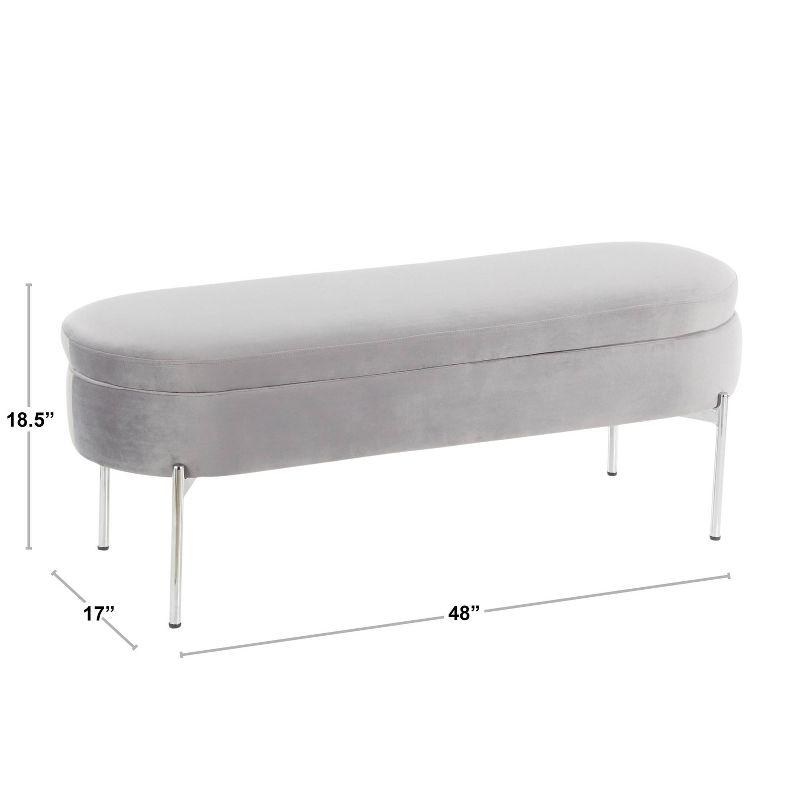 48" Chloe Contemporary Upholstered Storage Bench - LumiSource