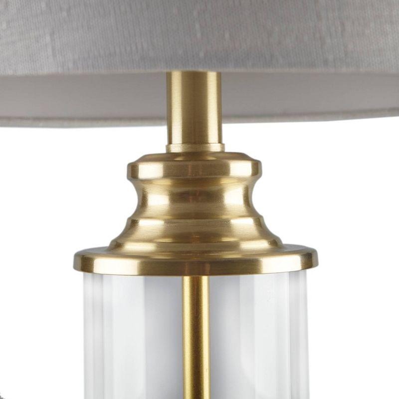 510 Design Set of 2 Clarity Glass Table Lamp (Includes LED Light Bulb) Gold: Cylinder Base, Off White Shade, 72" Cord