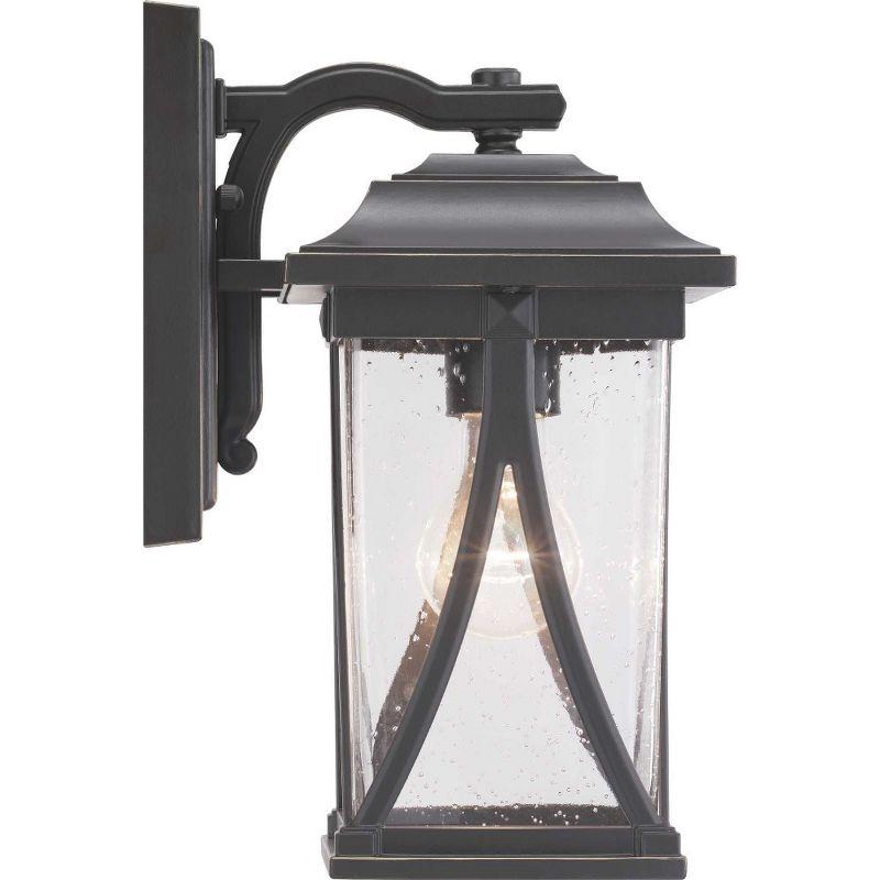 Progress Lighting Abbott 1-Light Outdoor Wall Lantern in Antique Bronze with Clear Seeded Glass Shade