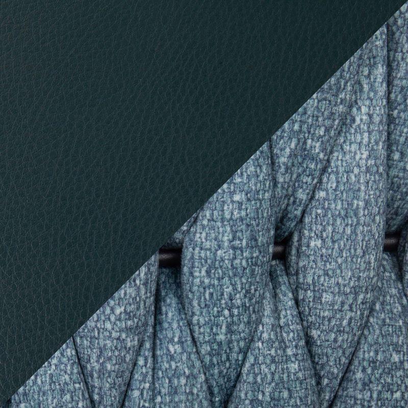 Set of 2 Tania Faux Leather/Polyester Counter Height Barstools Black/Green/Sea Green - LumiSource: Upholstered, Metal Legs, 250lb Capacity