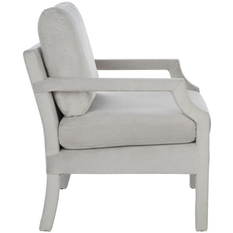 Light Grey Velvet Wood Spot Accent Armchair