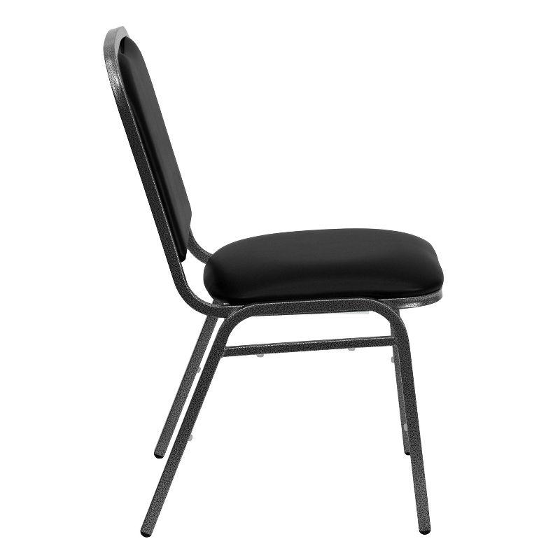 Flash Furniture HERCULES Series Stacking Banquet Chair in Black Vinyl - Silver Vein Frame