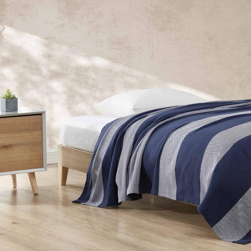 Eddie Bauer Eddie Bauer Boylston Stripe Cotton Reversible Blanket