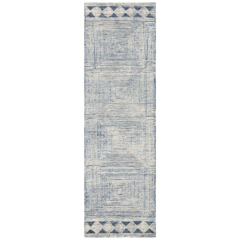 Abstract ABT349 Hand Tufted Runner Rug - Ivory/Navy - 2'3"x6' - Safavieh .