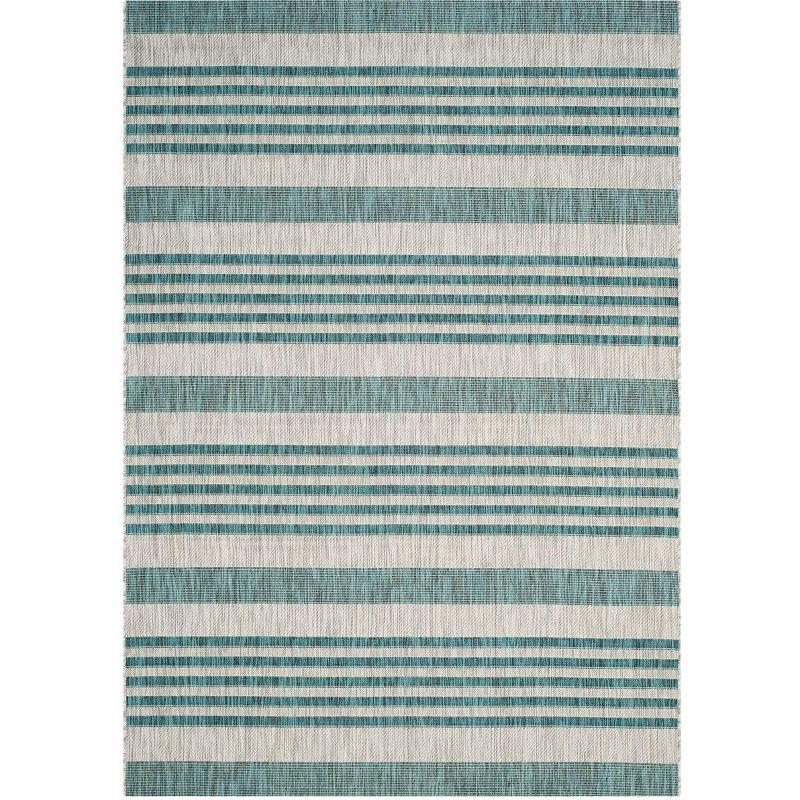 Courtyard CY8062 Power Loomed Indoor and Outdoor Area Rug - Grey/Blue - 5'3"x7'7" - Safavieh