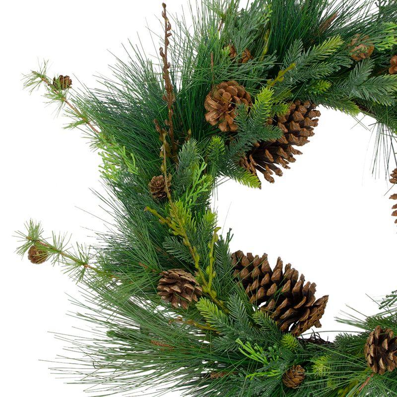 28" Long Needle and Pine Cones Artificial Christmas Wreath - Unlit