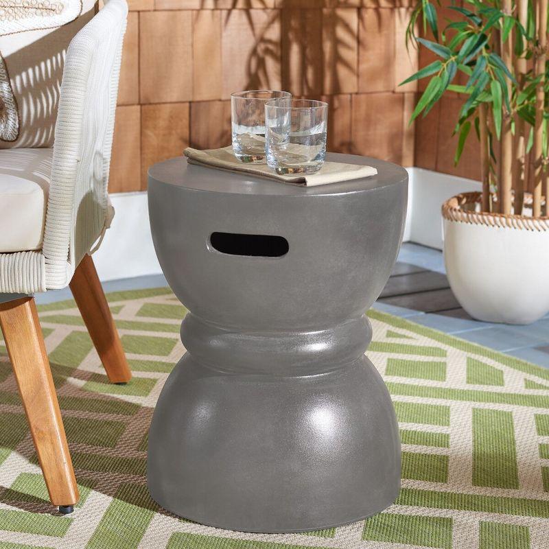 Haruki Dark Gray Concrete Drum Accent Table