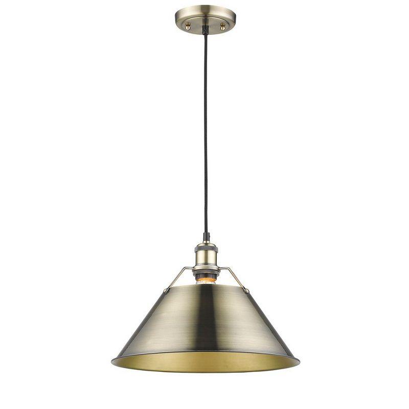 Orwell 14" Matte Black and Clear Glass Industrial Pendant Light