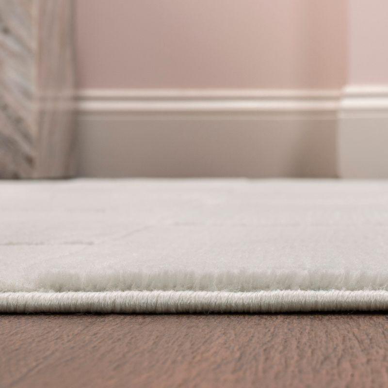 JONATHAN Y Thea Modern Geometric Checkerboard High-Low White/Cream 3 ft. x 5 ft. Area Rug