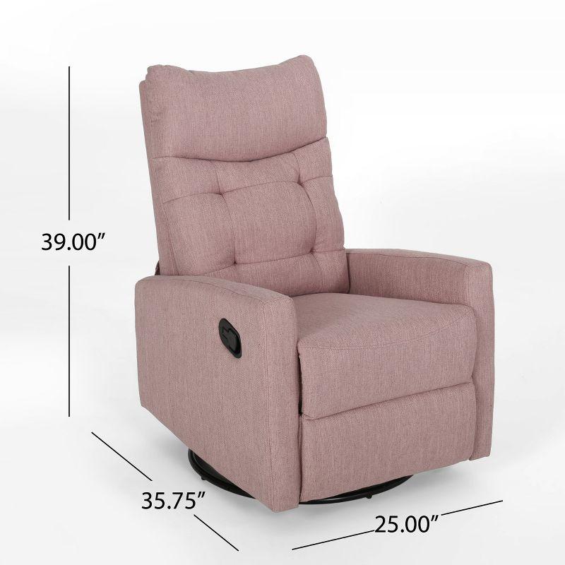 Woodglen Contemporary Glider Swivel Recliner Light Blush - Christopher Knight Home: Nursery-Suitable, Plush Comfort