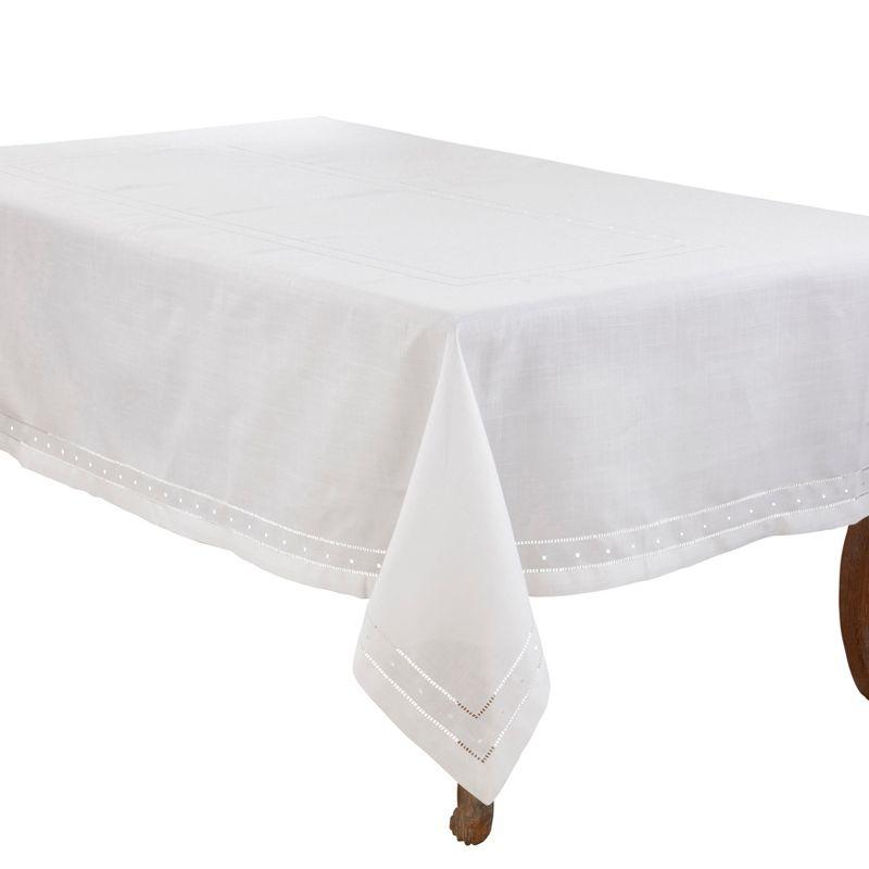 Saro Lifestyle Classic Hemstitch with Embroidered Border Tablecloth