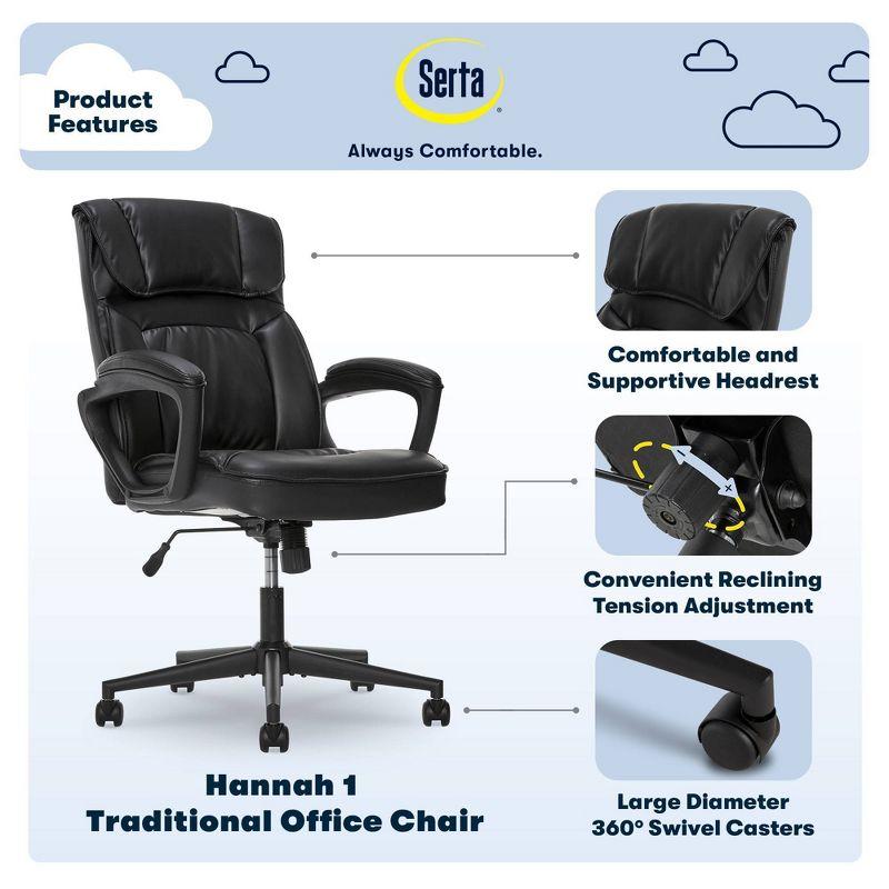 Style Hannah Office Chair Bonded Leather Comfort - Serta