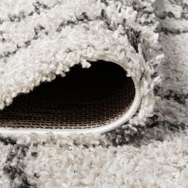 2'x8' Soller Diamond Trellis Shag Runner Rug, Beige - JONATHAN Y