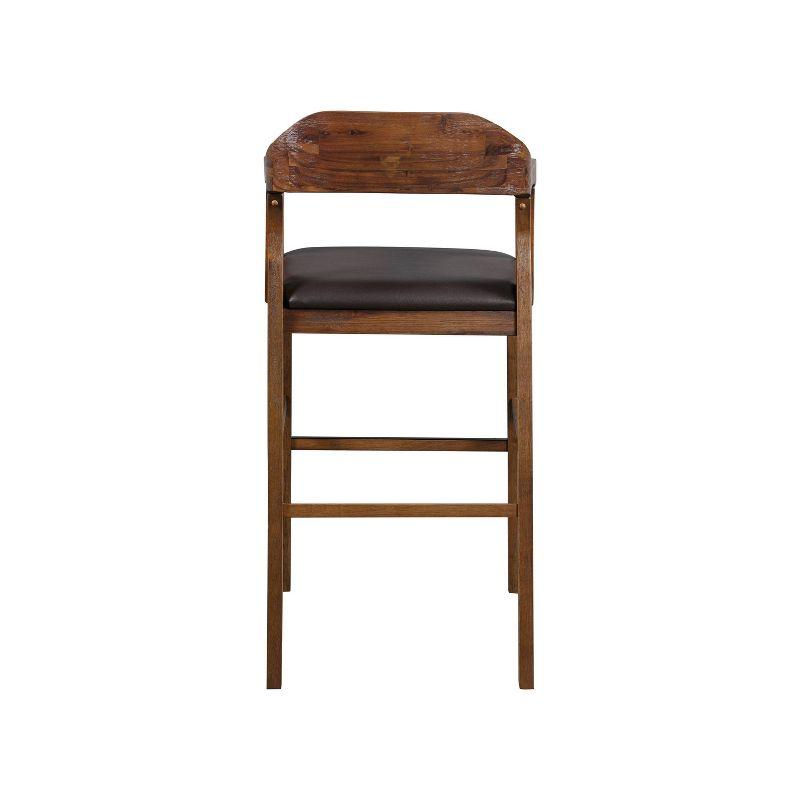 Rasmus Stationary Barstool: 29" Faux Leather, Eco-Friendly Wood, Fixed Height - Boraam