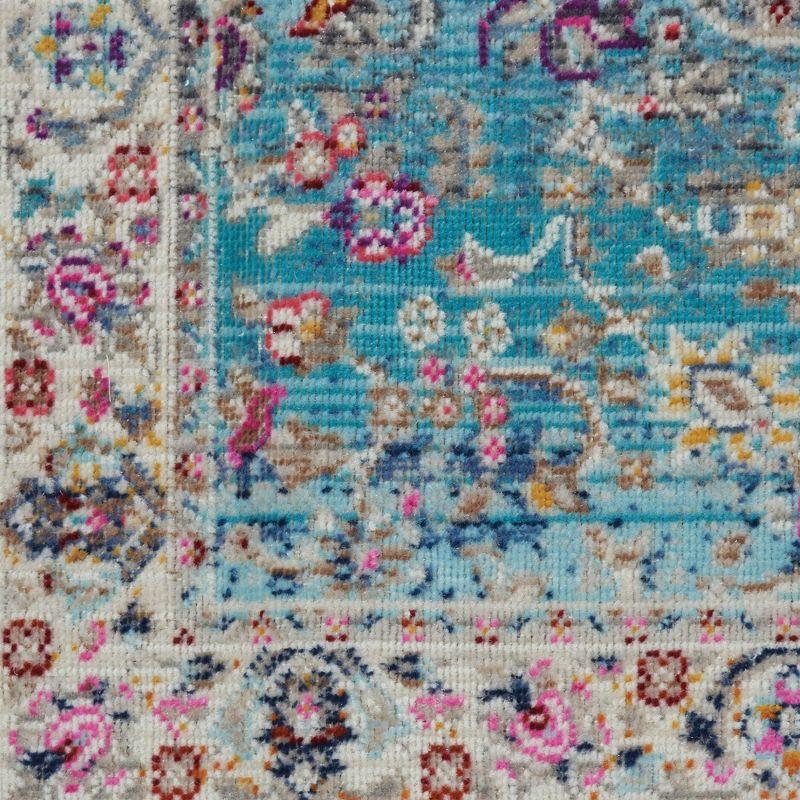 Nourison Vintage Kashan VKA01 Blue/Ivory/Orange Indoor Area Rug - 2'4 x 8'