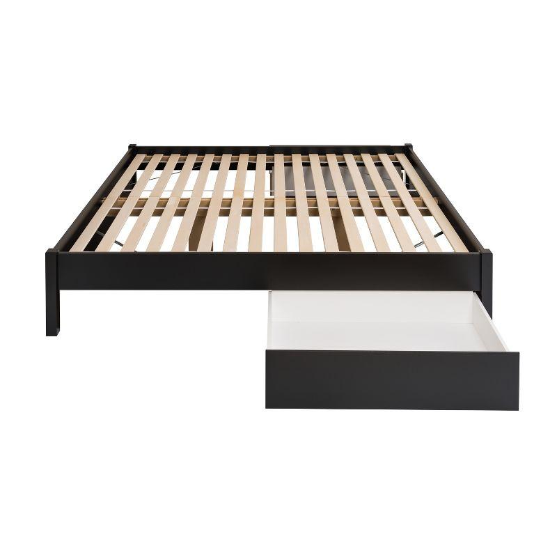 King Select 4-Post Platform Bed with 2 Drawers Black - Prepac: Solid Wood, Storage Functionality