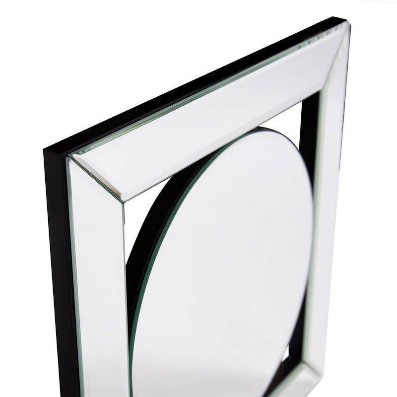 Howard Elliott Square Mirror with Candle Holder Silver: 12" Modern Wall-Mounted, Wood Frame, No Assembly Required