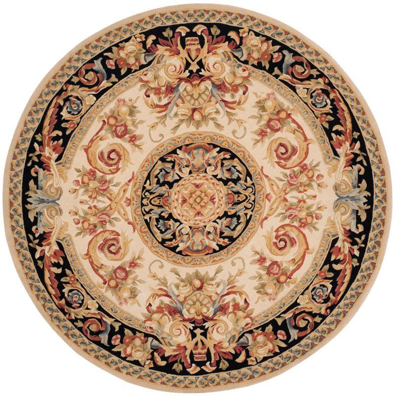 Savonnerie SAV206 Hand Tufted Area Rug - Ivory/Gold - 6' Round - Safavieh.